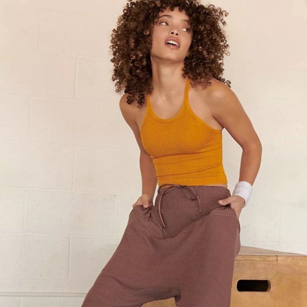 Free People Happiness Runs Long Crop Tank | Size: XS/S | Color: Golden Ochre